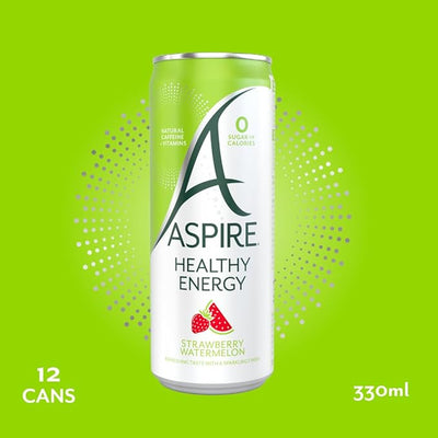 Aspire Strawberry Watermelon Healthy Energy Drink – 12 Pack