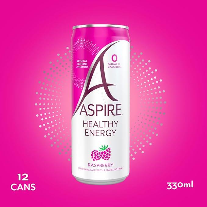 Aspire Raspberry Healthy Energy Drink – 12 Pack