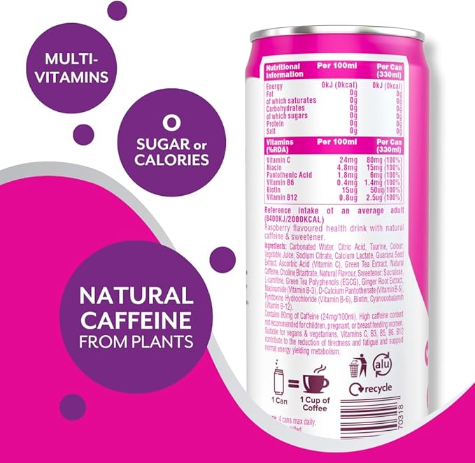 Raspberry+Acai Healthy Energy Drinks