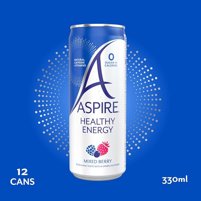 Aspire Mixed Berry Healthy Energy Drink – 12 Pack